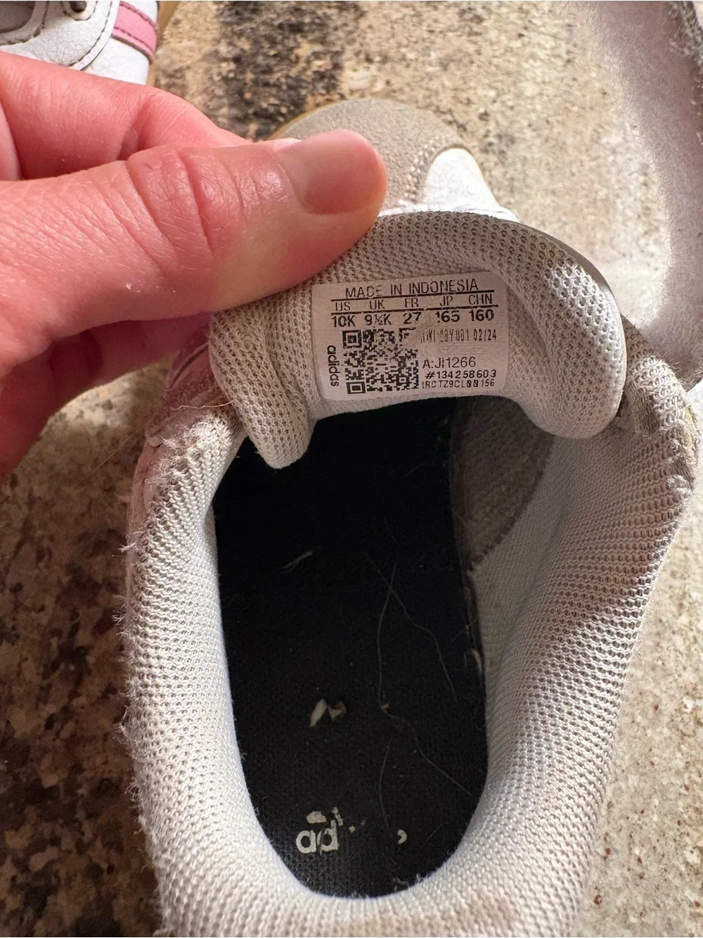 adidas Kids White & Pink Velcro Casual Sneakers